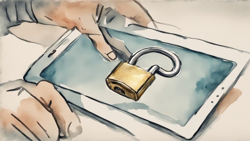 Smartphone with padlock symbol representing cloud storage security.