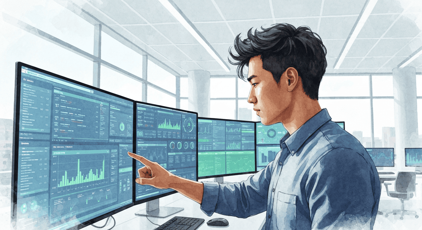Person exploring data dashboard