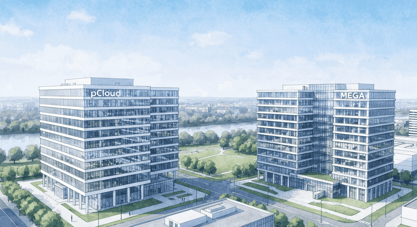 Office buildings of pCloud and MEGA