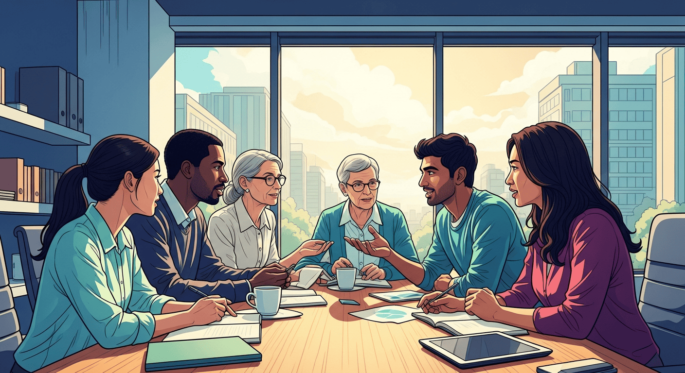 Diverse ages discuss income trends