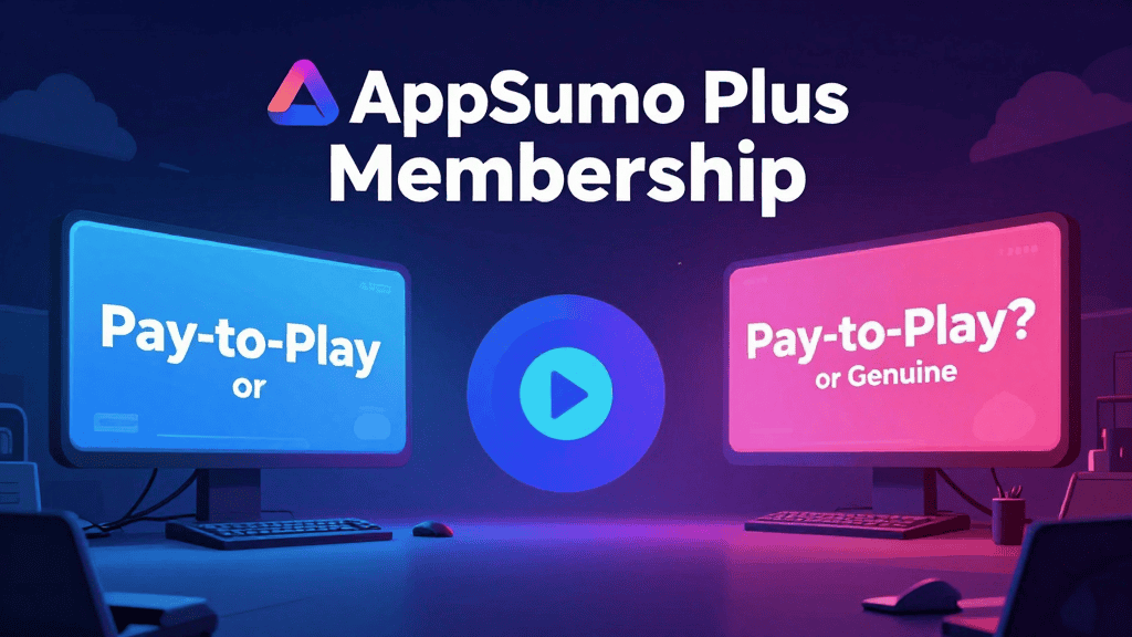 AppSumo Plus membership with pay-to-play and genuine options highlighted.