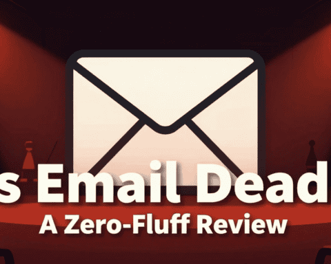 Illustration of an email icon with the text "Is Email Dead? A Zero-Fluff Review".