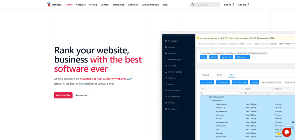 Step-by-step RankerX campaign setup for effective side hustle marketing.