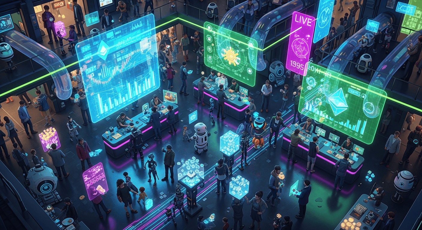 AI-powered digital marketplace scene