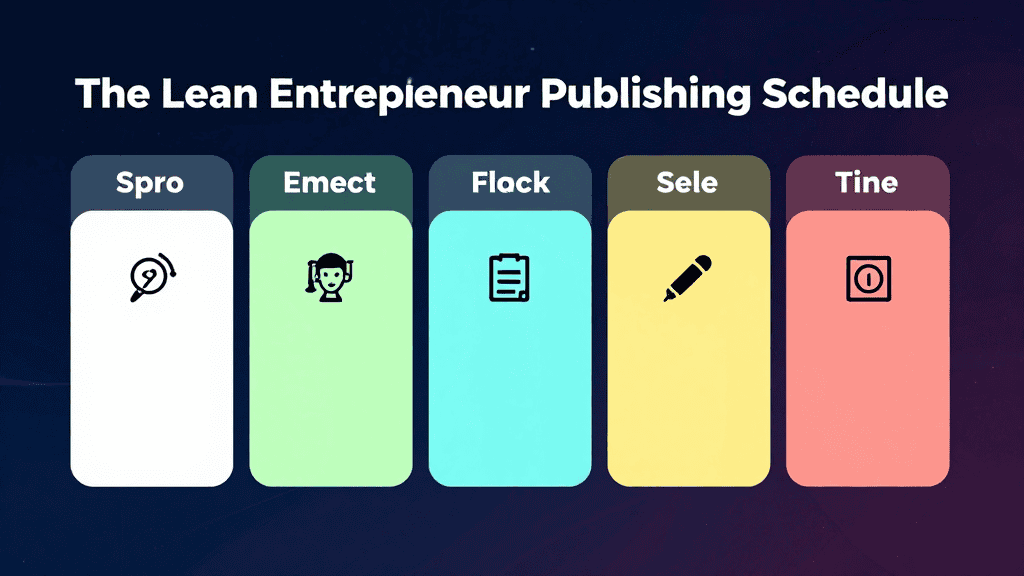Visual of the lean publishing schedule for bloggers and entrepreneurs.