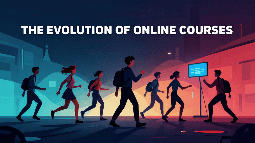 Illustration of online course development and growth for side hustle entrepreneurs.