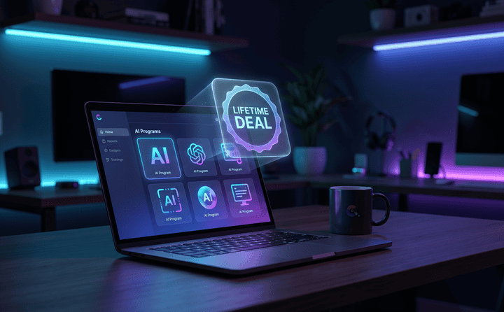 AI programs and lifetime deal offer for side hustle entrepreneurs.