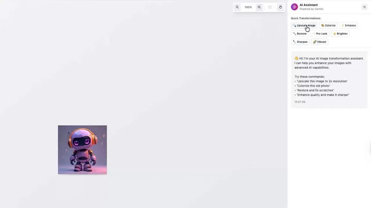 Sigma Media Manager AI Assistant preset enhancements for image upscaling and enhancement