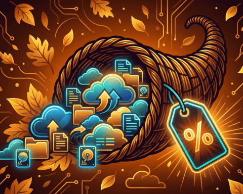 Cloud storage and digital files in a cloud with a price tag.